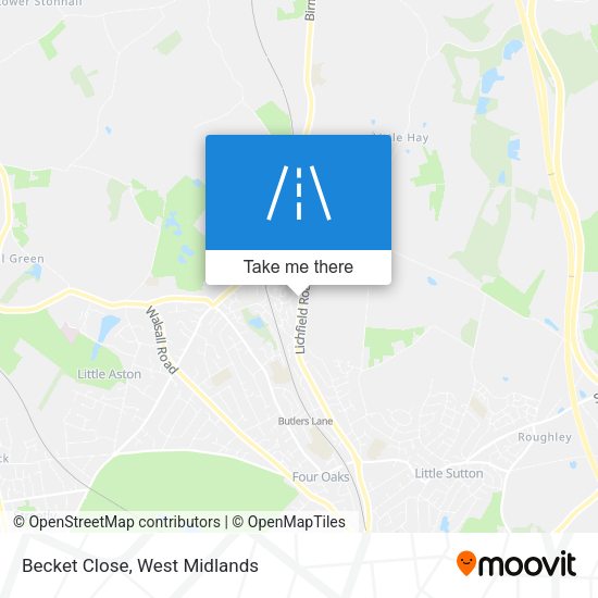 Becket Close map