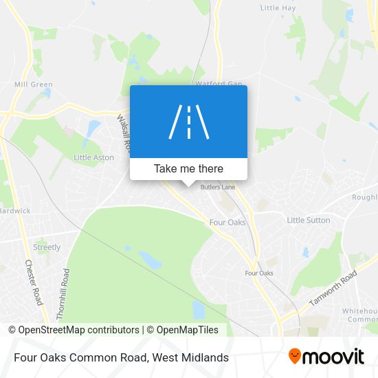 Four Oaks Common Road map