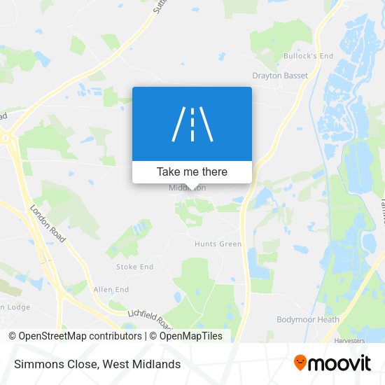 Simmons Close map
