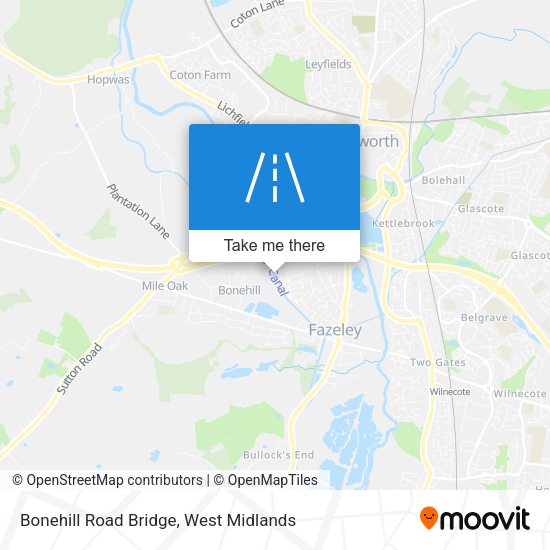 Bonehill Road Bridge map