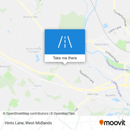 Hints Lane map