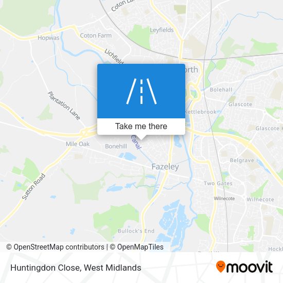 Huntingdon Close map