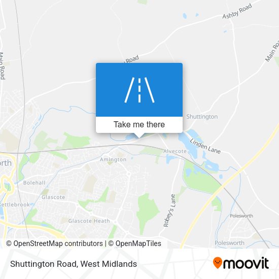 Shuttington Road map