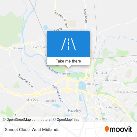 Sunset Close map
