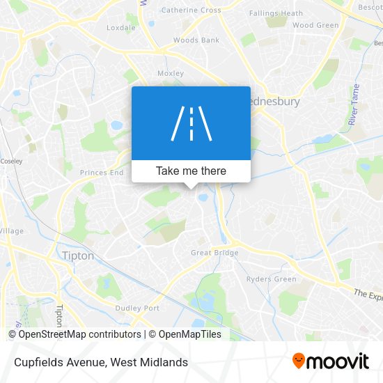 Cupfields Avenue map