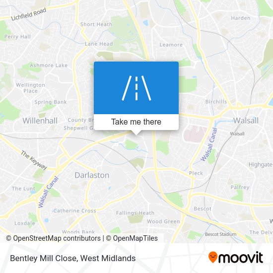 Bentley Mill Close map