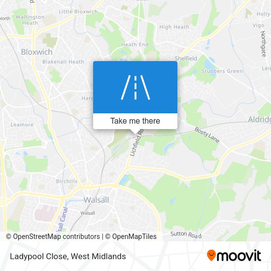 Ladypool Close map