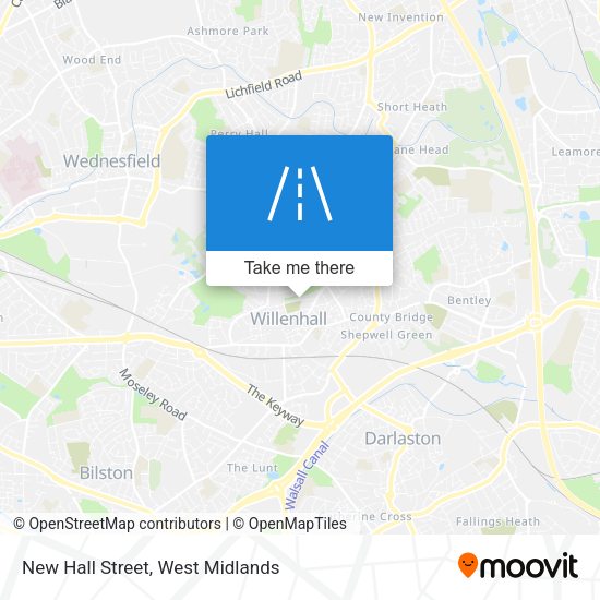 New Hall Street map