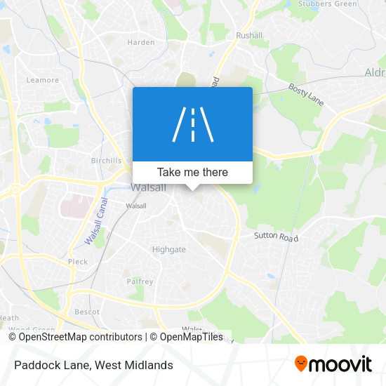 Paddock Lane map