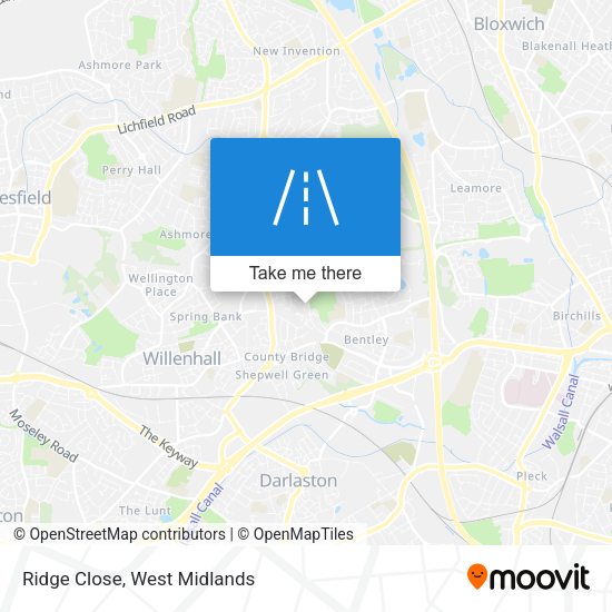 Ridge Close map