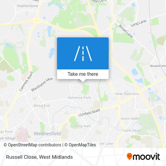 Russell Close map