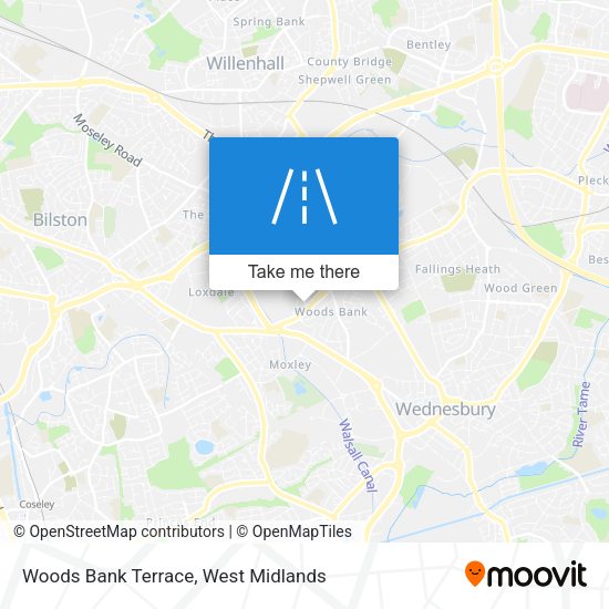 Woods Bank Terrace map