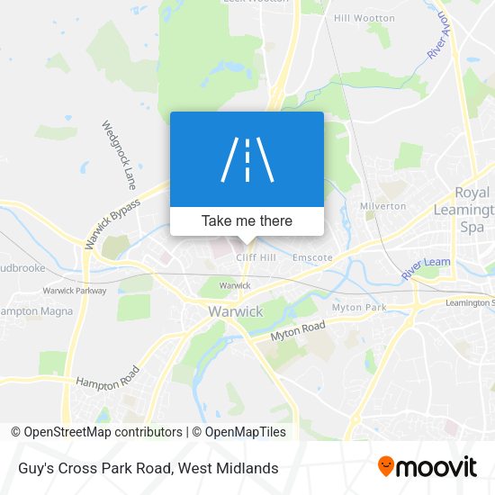Guy's Cross Park Road map