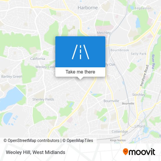 Weoley Hill map