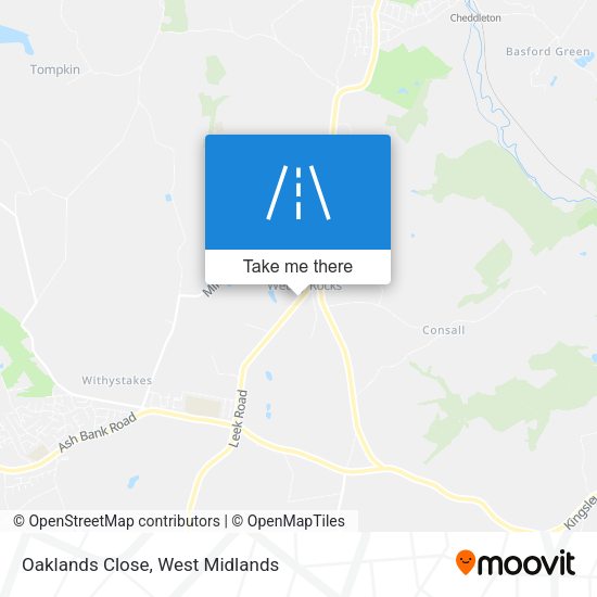 Oaklands Close map