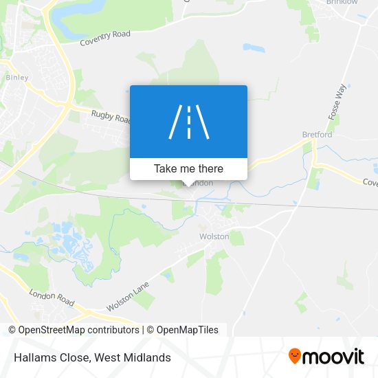 Hallams Close map