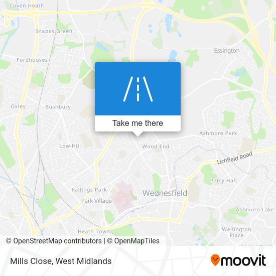 Mills Close map