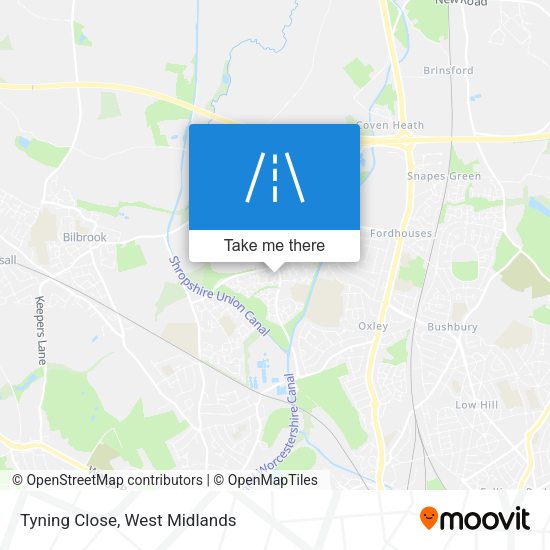 Tyning Close map