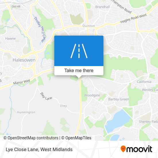 Lye Close Lane map