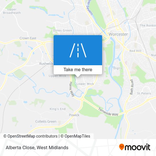 Alberta Close map