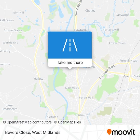 Bevere Close map