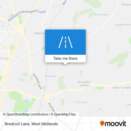 Bredicot Lane map