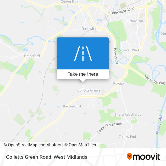 Colletts Green Road map