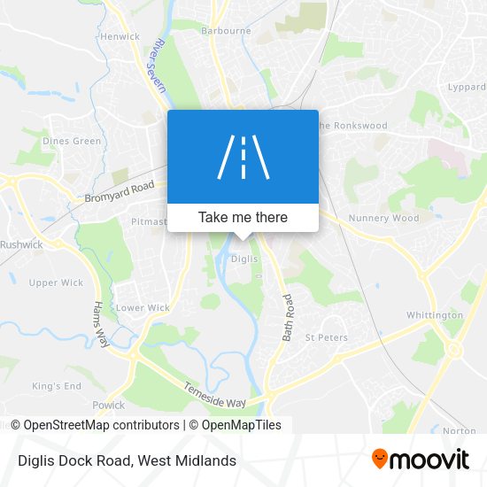 Diglis Dock Road map