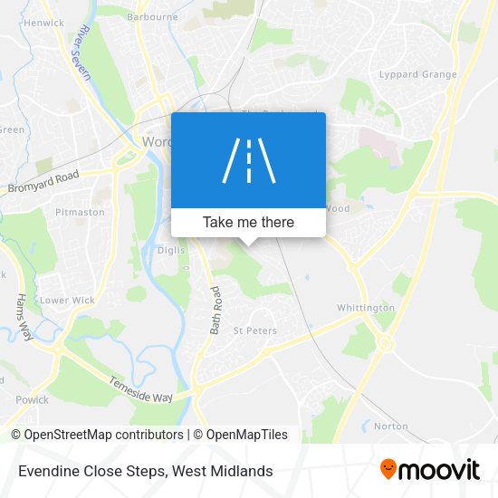 Evendine Close Steps map
