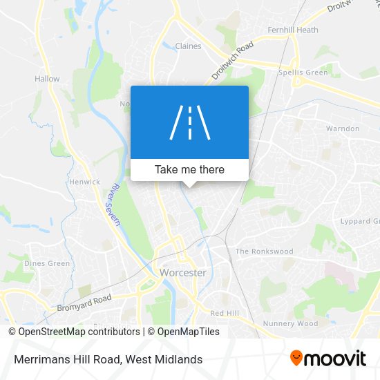 Merrimans Hill Road map