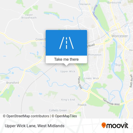 Upper Wick Lane map