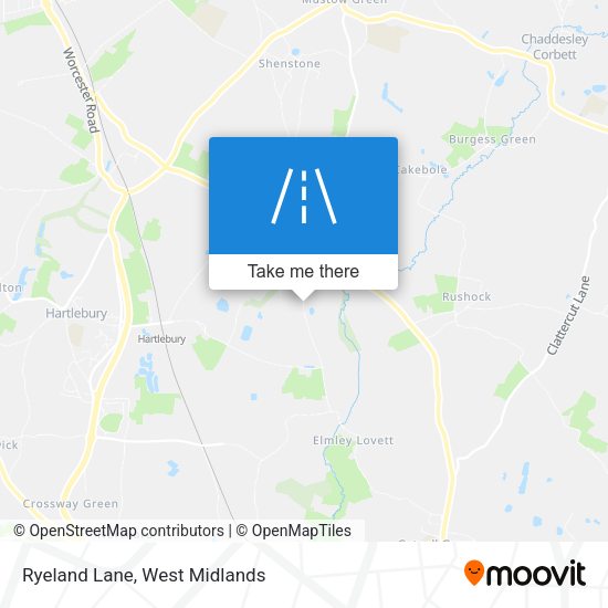 Ryeland Lane map