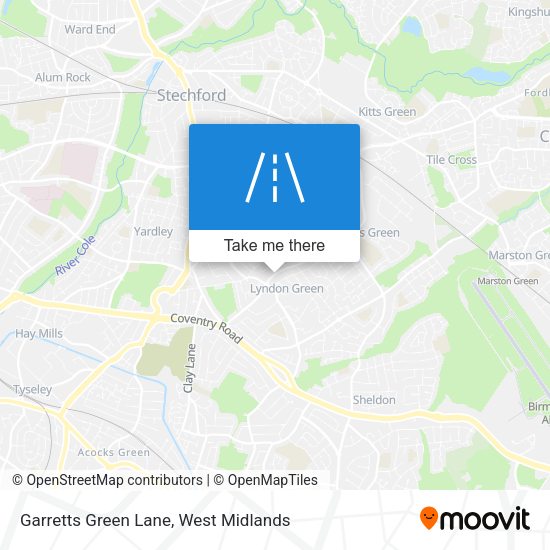Garretts Green Lane map