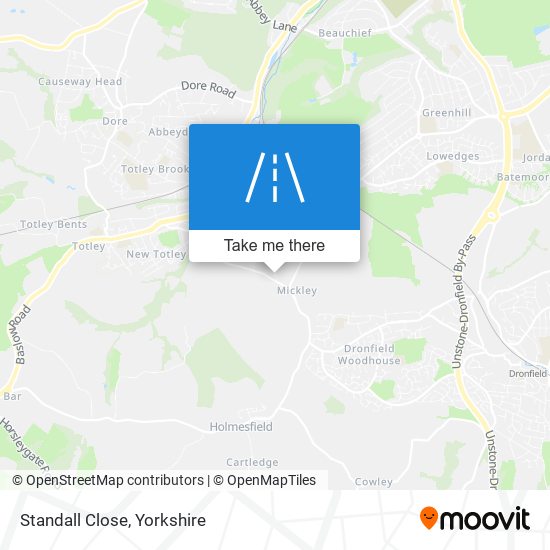Standall Close map