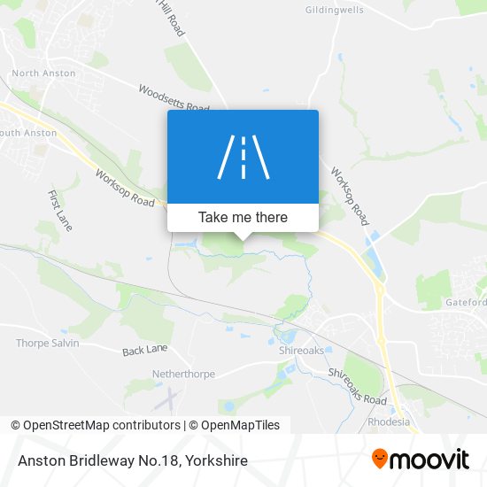 Anston Bridleway No.18 map