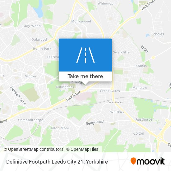 Definitive Footpath Leeds City 21 map