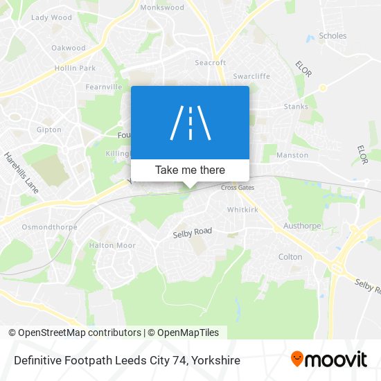 Definitive Footpath Leeds City 74 map