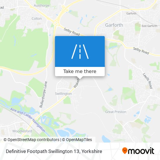 Definitive Footpath Swillington 13 map
