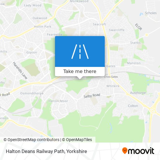 Halton Deans Railway Path map
