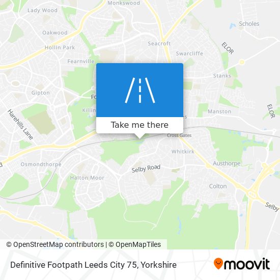 Definitive Footpath Leeds City 75 map