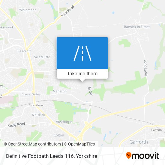 Definitive Footpath Leeds 116 map