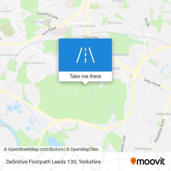 Definitive Footpath Leeds 130 map