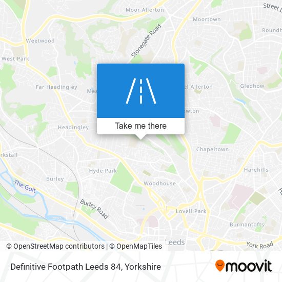 Definitive Footpath Leeds 84 map