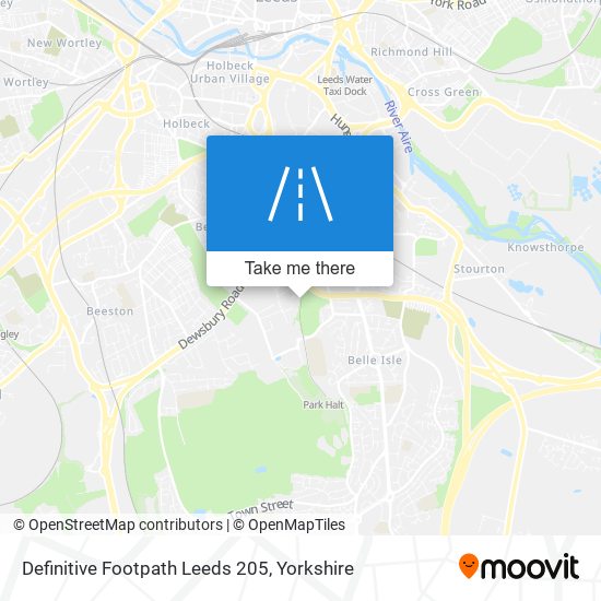 Definitive Footpath Leeds 205 map