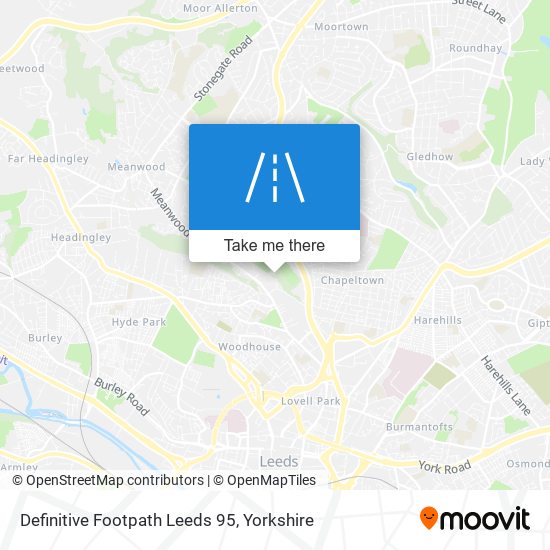 Definitive Footpath Leeds 95 map