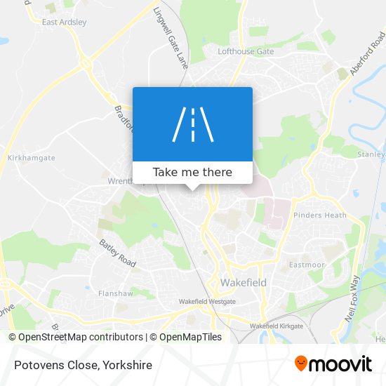 Potovens Close map