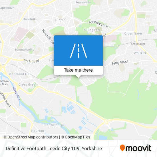 Definitive Footpath Leeds City 109 map