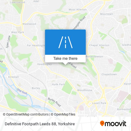 Definitive Footpath Leeds 88 map