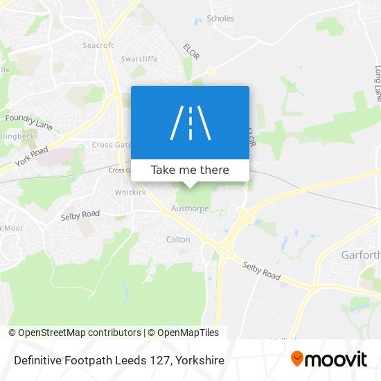 Definitive Footpath Leeds 127 map