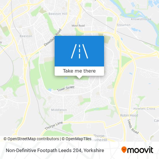 Non-Definitive Footpath Leeds 204 map